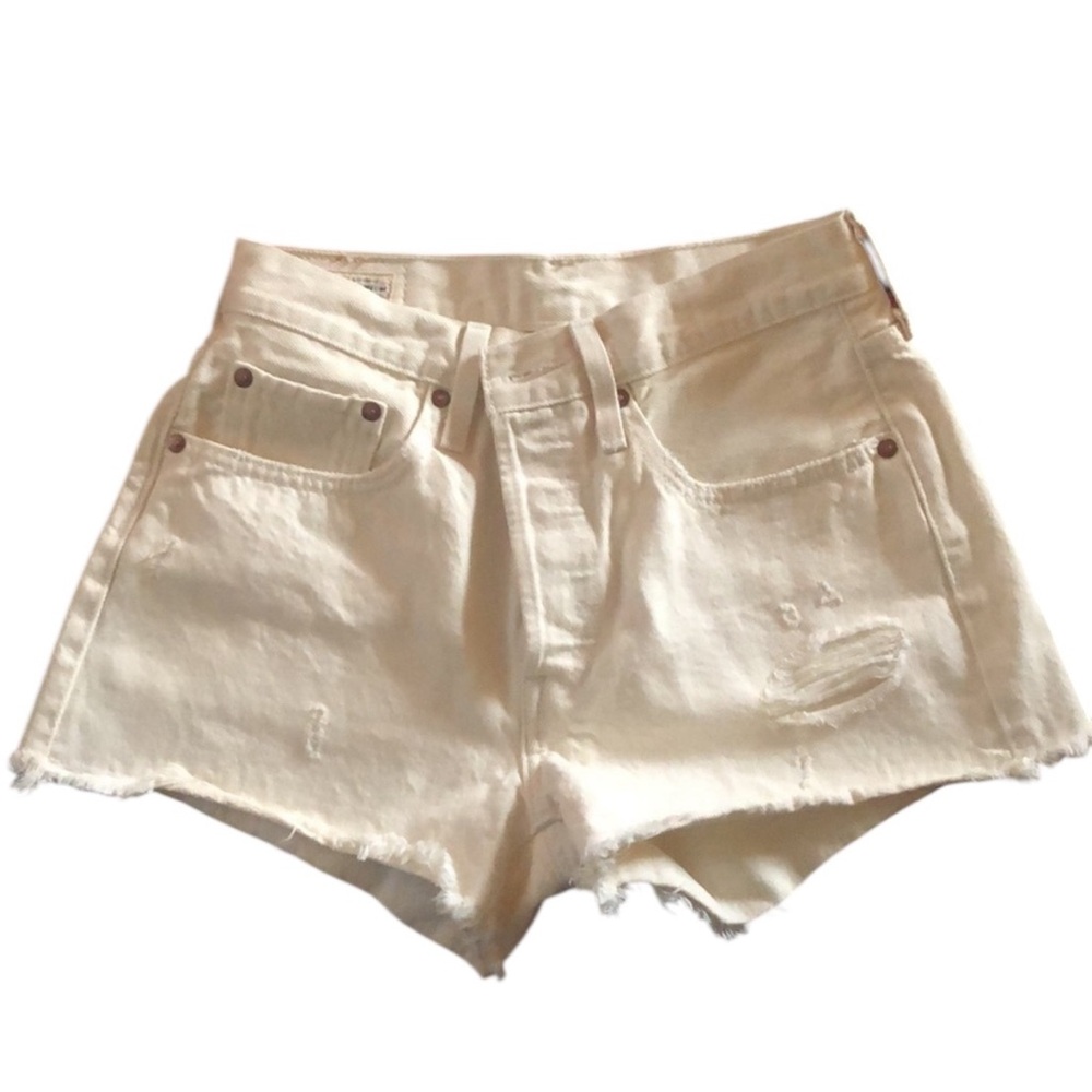 Levi's ecru 501 Cutoff Denim Jean Shorts size 26